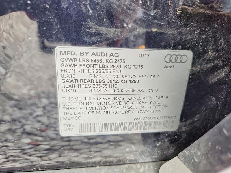 Aukcja sprzedaży 2018 Audi Q5, vin: WA1BNAFYXJ2077973, numer aukcji: 64556006