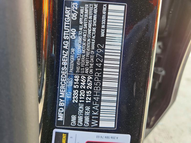 Aukcja sprzedaży 2023 Mercedes-benz C, vin: W1KAF4HB5PR142792, numer aukcji: 66403366