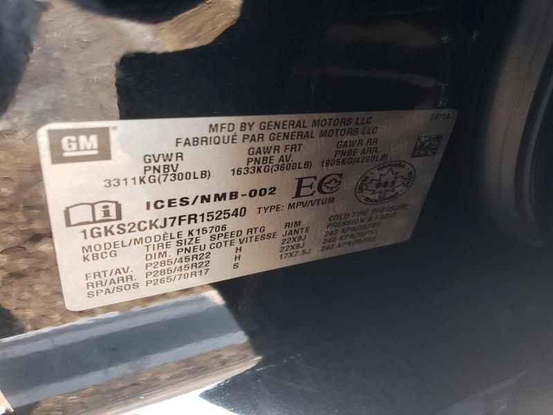 Aukcja sprzedaży 2015 Gmc Yukon, vin: 1GKS2CKJ7FR152540, numer aukcji: 64967976