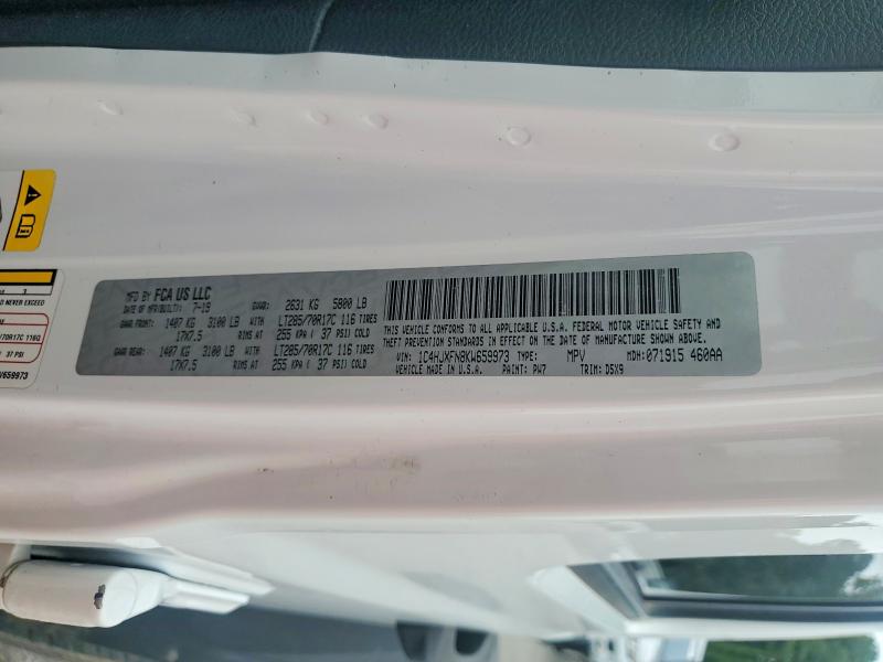 63924896 :رقم المزاد ، 1C4HJXFN8KW659973 vin ، 2019 Jeep Wrangler Unlimited مزاد بيع