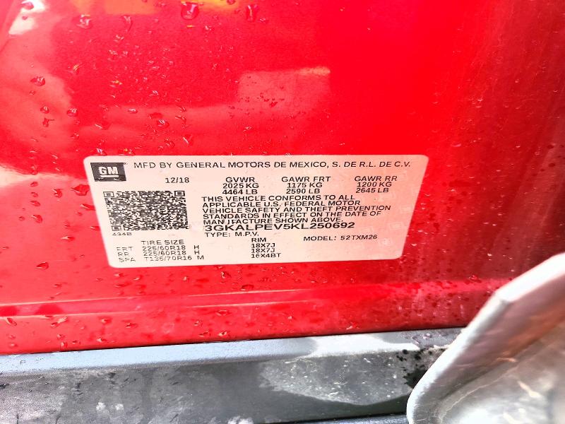 Aukcja sprzedaży 2019 Gmc Terrain, vin: 3GKALPEV5KL250692, numer aukcji: 66355356