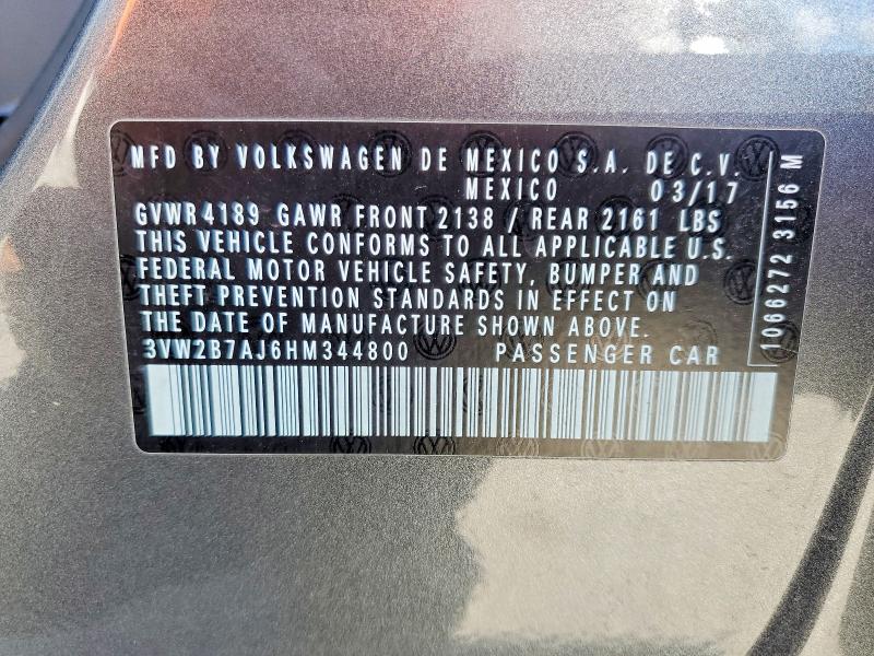 Aukcja sprzedaży 2017 Volkswagen Jetta, vin: 3VW2B7AJ6HM344800, numer aukcji: 63545226