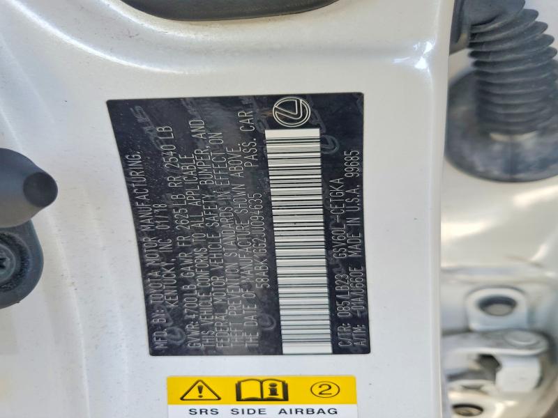 Продаж на аукціоні авто 2018 Lexus Es, vin: 58ABK1GG2JU094635, номер лоту: 64560516