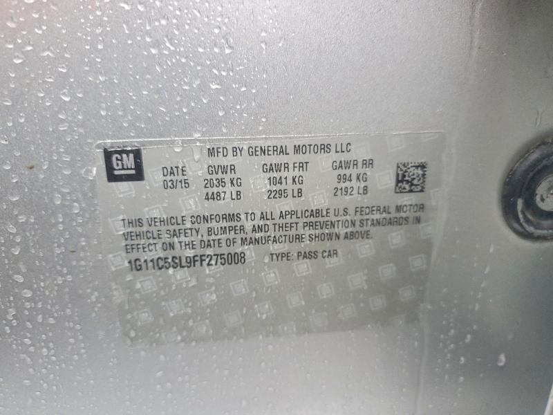 Продажа на аукционе авто 2015 Chevrolet Malibu, vin: 1G11C5SL9FF275008, номер лота: 63371366