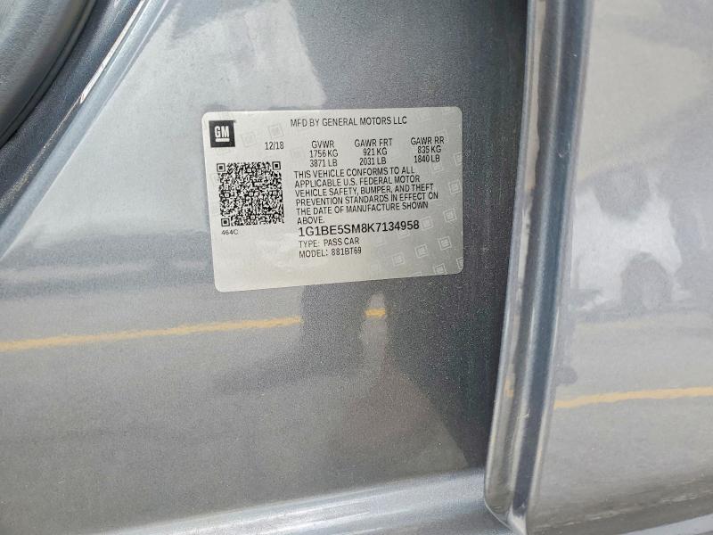 Продажа на аукционе авто 2019 Chevrolet Cruze, vin: 1G1BE5SM8K7134958, номер лота: 59106576