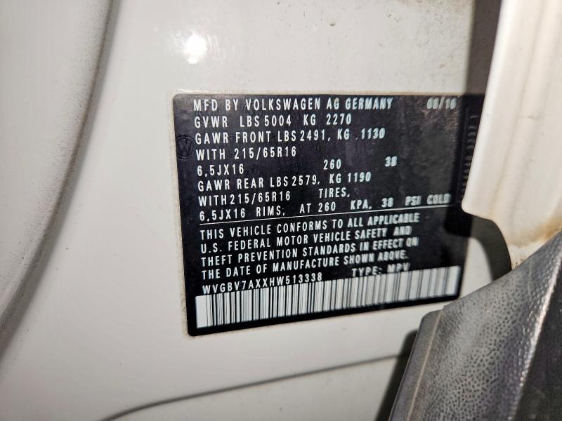 Продажа на аукционе авто 2017 Volkswagen Tiguan, vin: WVGBV7AXXHW513338, номер лота: 65830616