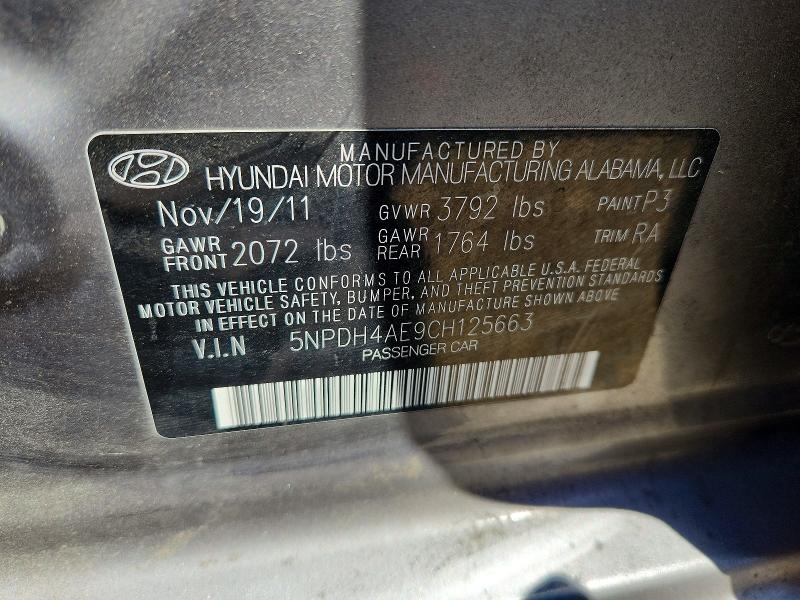 Aukcja sprzedaży 2012 Hyundai Elantra, vin: 5NPDH4AE9CH125663, numer aukcji: 64500346