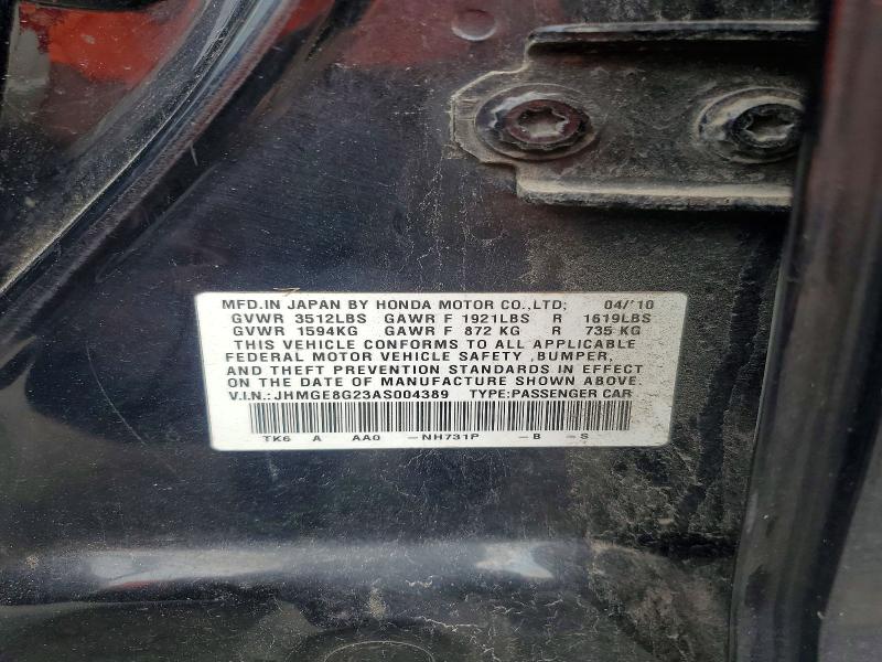 Aukcja sprzedaży 2010 Honda Fit, vin: JHMGE8G23AS004389, numer aukcji: 65170256