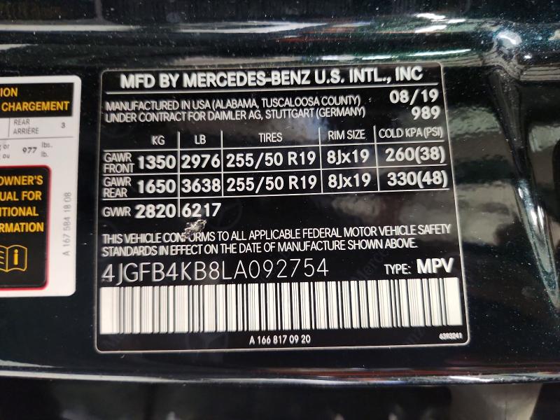 Продаж на аукціоні авто 2020 Mercedes-benz Gle, vin: 4JGFB4KB8LA092754, номер лоту: 66169546