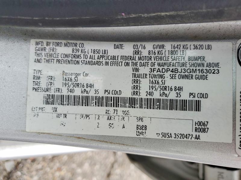 Продаж на аукціоні авто 2016 Ford Fiesta, vin: 3FADP4BJ3GM163023, номер лоту: 64716446
