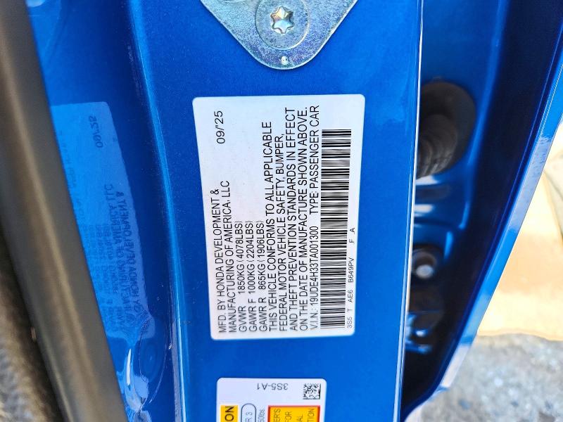 Продаж на аукціоні авто 2026 Acura Integra, vin: 19UDE4H33TA001300, номер лоту: 63680546