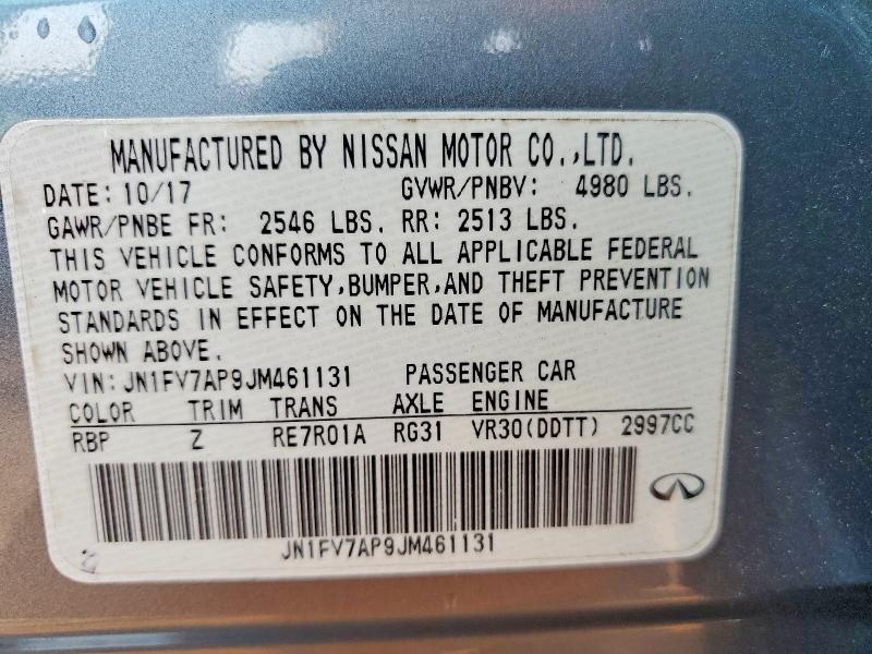 Продажа на аукционе авто 2018 Infiniti Q50, vin: JN1FV7AP9JM461131, номер лота: 64723206