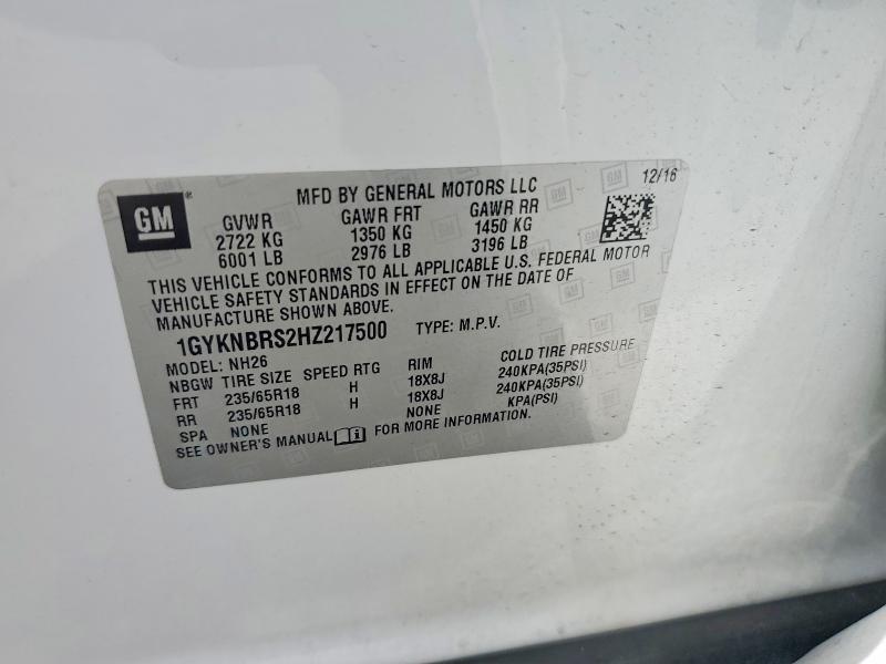 Aukcja sprzedaży 2017 Cadillac Xt5, vin: 1GYKNBRS2HZ217500, numer aukcji: 64084196