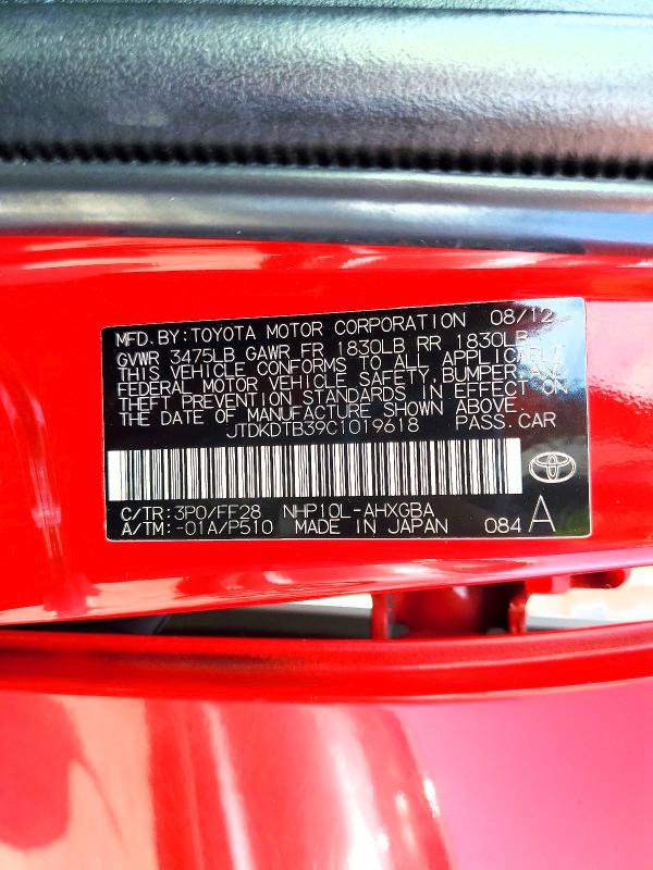 Aukcja sprzedaży 2012 Toyota Prius C, vin: JTDKDTB39C1019618, numer aukcji: 63774886