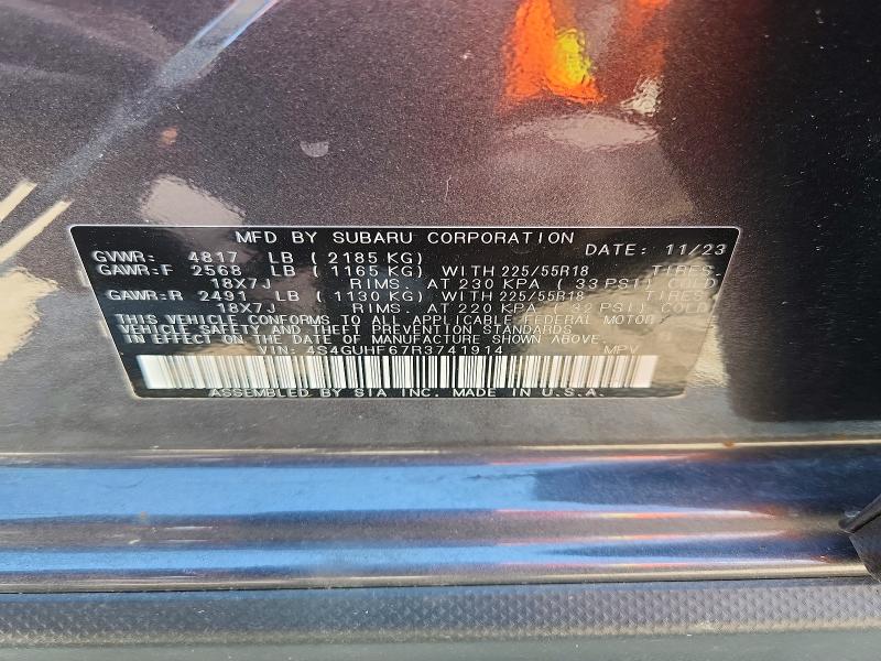 Aukcja sprzedaży 2024 Subaru Crosstrek, vin: 4S4GUHF67R3741914, numer aukcji: 64600366