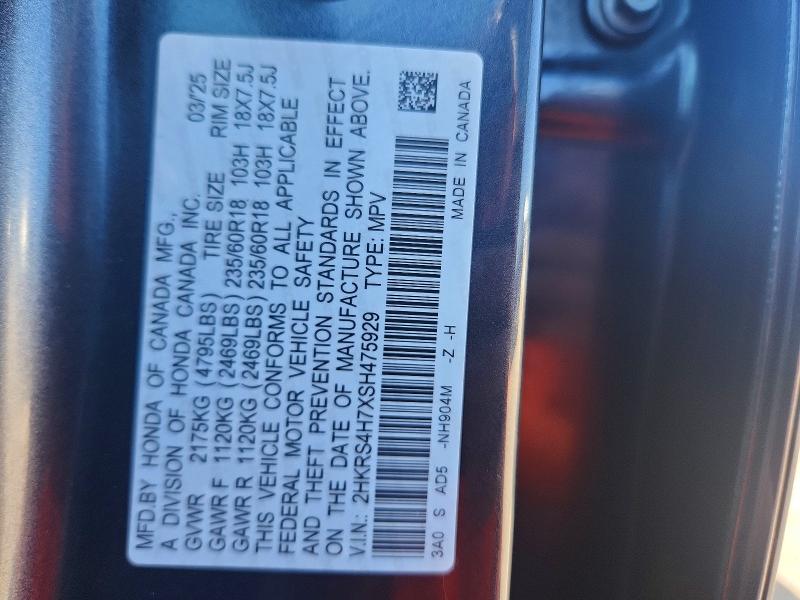 Aukcja sprzedaży 2025 Honda Cr -v, vin: 2HKRS4H7XSH475929, numer aukcji: 65582096