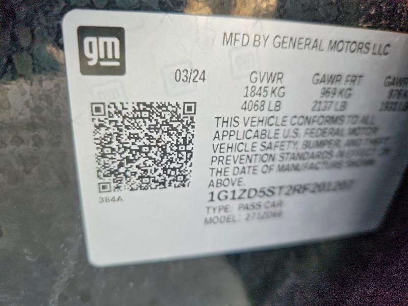 65020336 :رقم المزاد ، 1G1ZD5ST2RF201207 vin ، 2024 Chevrolet Malibu مزاد بيع