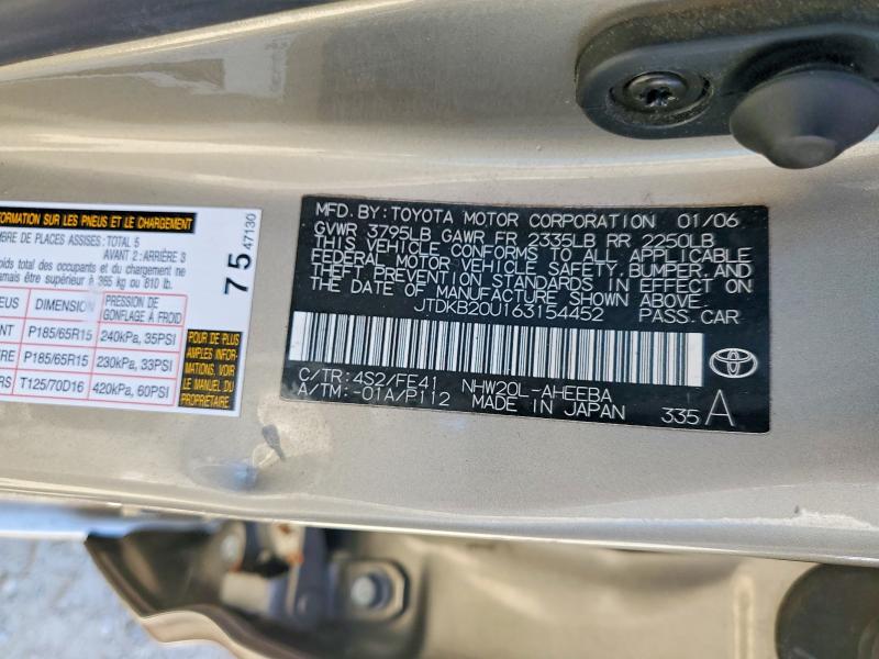 Продаж на аукціоні авто 2006 Toyota Prius, vin: JTDKB20U163154452, номер лоту: 66814716