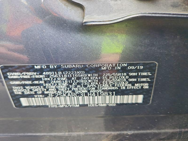 Aukcja sprzedaży 2020 Subaru Forester, vin: JF2SKARC3LH419831, numer aukcji: 59012156