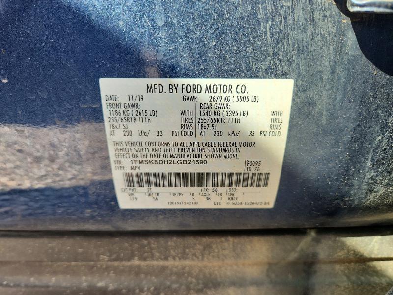 Продаж на аукціоні авто 2020 Ford Explorer, vin: 1FMSK8DH2LGB21590, номер лоту: 64924516