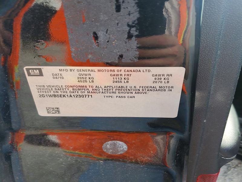 64663426 :رقم المزاد ، 2G1WB5EK1A1230771 vin ، 2010 Chevrolet Impala مزاد بيع
