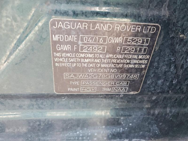 63615626 :رقم المزاد ، SAJWA2G78G8V99748 vin ، 2016 Jaguar Xjl مزاد بيع