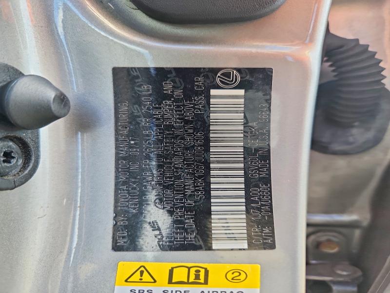 Aukcja sprzedaży 2018 Lexus Es, vin: 58ABK1GG7JU081606, numer aukcji: 64476776
