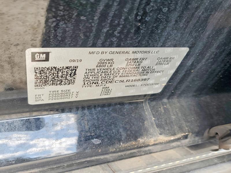 Aukcja sprzedaży 2020 Chevrolet Tahoe, vin: 1GNLCDEC5LR168397, numer aukcji: 67122426