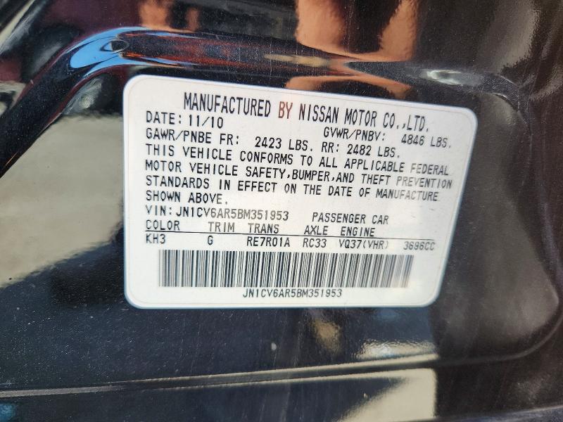 Auction sale of the 2011 Infiniti G37 Sedan, vin: JN1CV6AR5BM351953, lot number: 66845386