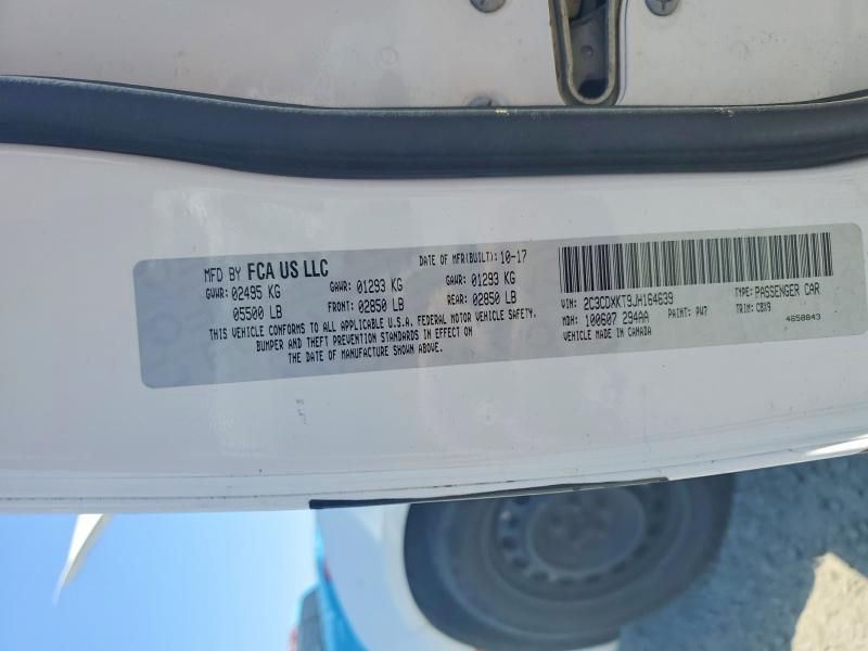 64414906 :رقم المزاد ، 2C3CDXKT9JH164639 vin ، 2018 Dodge Charger مزاد بيع