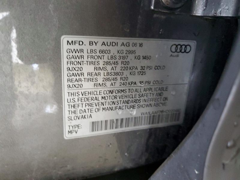 Продажа на аукционе авто 2017 Audi Q7, vin: WA1LAAF76HD020482, номер лота: 66721556