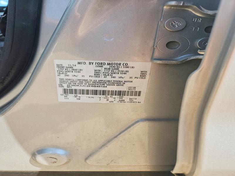 2014 Ford Edge მანქანა იყიდება აუქციონზე, vin: 2FMDK3JC2EBB45144, აუქციონის ნომერი: 66824806