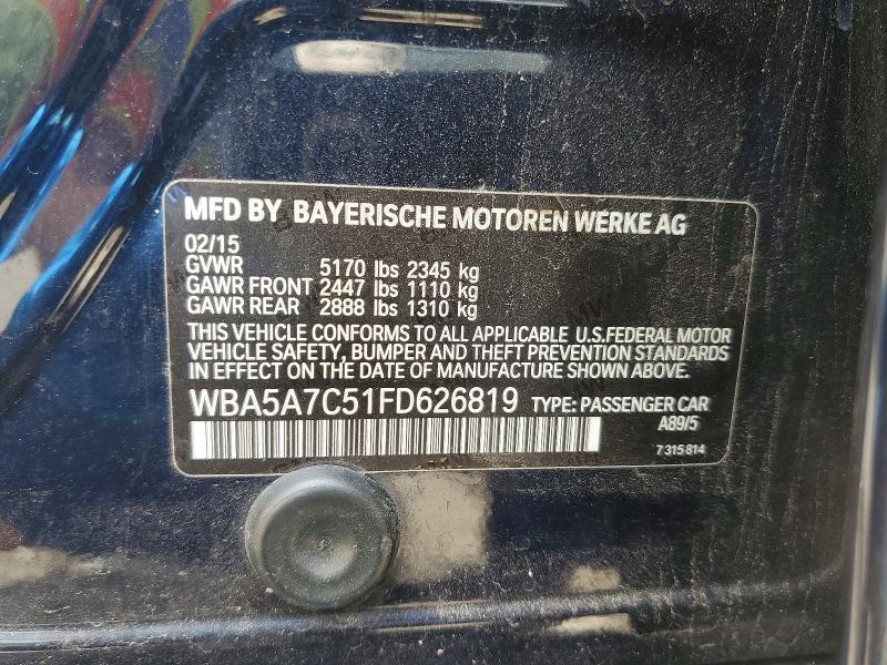 Aukcja sprzedaży 2015 Bmw 528, vin: WBA5A7C51FD626819, numer aukcji: 63825106