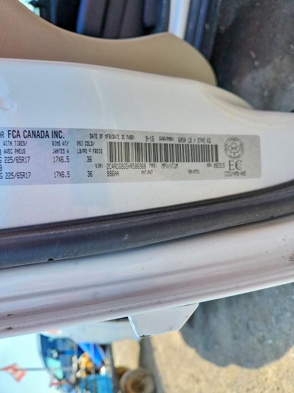 2017 Dodge Grand Caravan მანქანა იყიდება აუქციონზე, vin: 2C4RDGBG5HR586968, აუქციონის ნომერი: 64600096