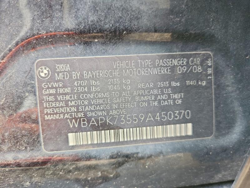 65389316 :رقم المزاد ، WBAPK73559A450370 vin ، 2009 Bmw 328 مزاد بيع