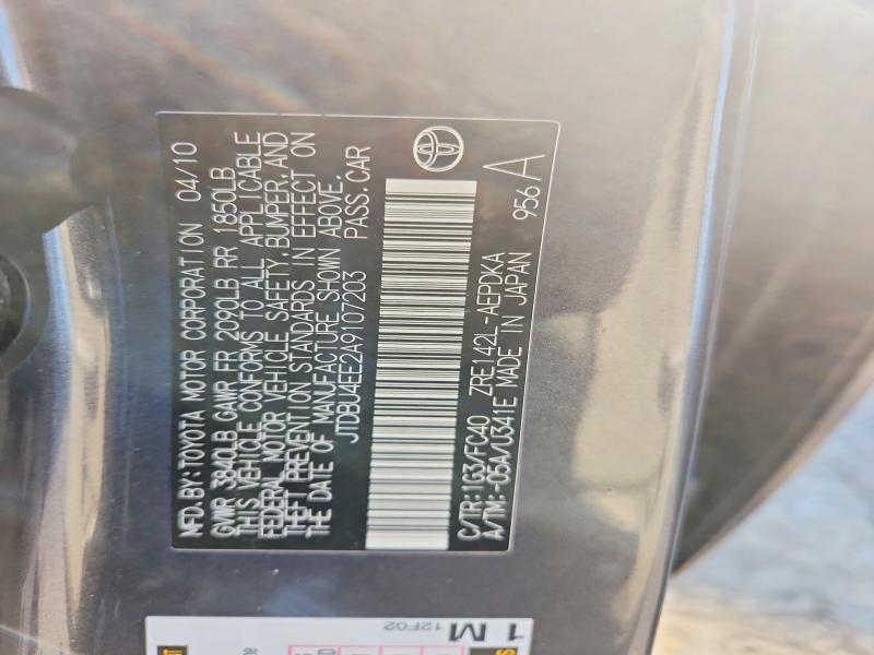 62704616 :رقم المزاد ، JTDBU4EE2A9107203 vin ، 2010 Toyota Corolla مزاد بيع