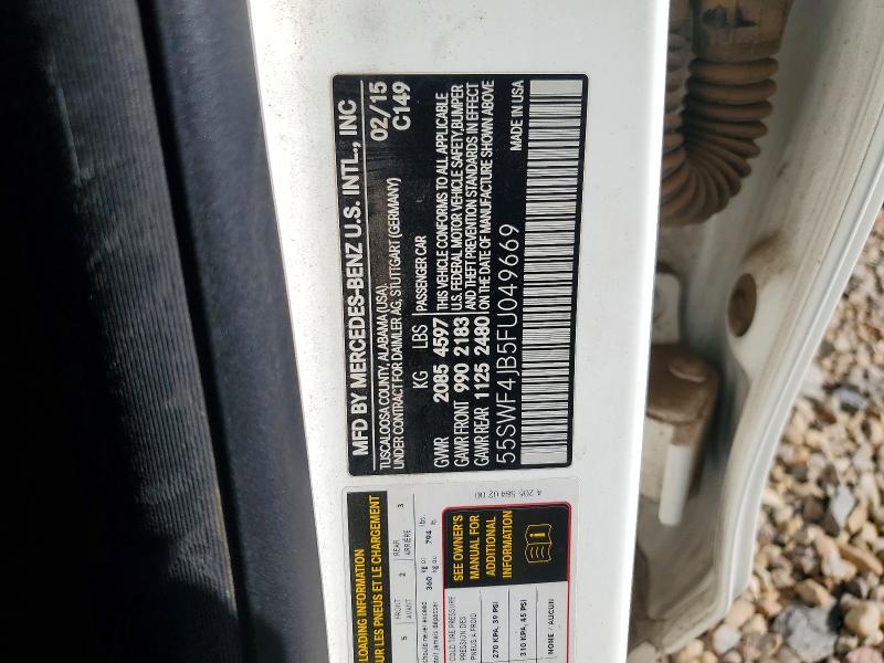 Продаж на аукціоні авто 2015 Mercedes-benz C, vin: 55SWF4JB5FU049669, номер лоту: 64777076