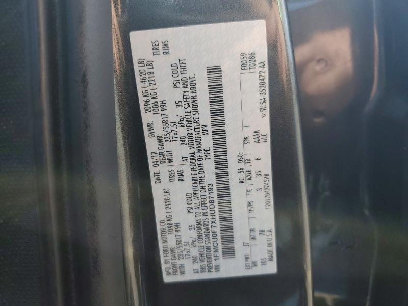 Продажа на аукционе авто 2017 Ford Escape, vin: 1FMCU0F7XHUD87193, номер лота: 65949226