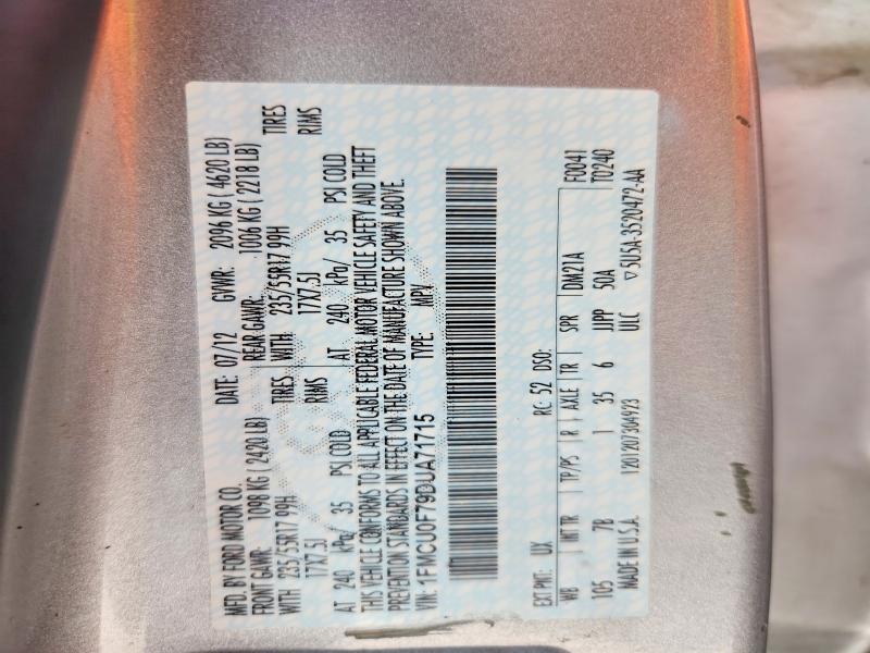 Продаж на аукціоні авто 2013 Ford Escape, vin: 1FMCU0F79DUA71715, номер лоту: 65368536