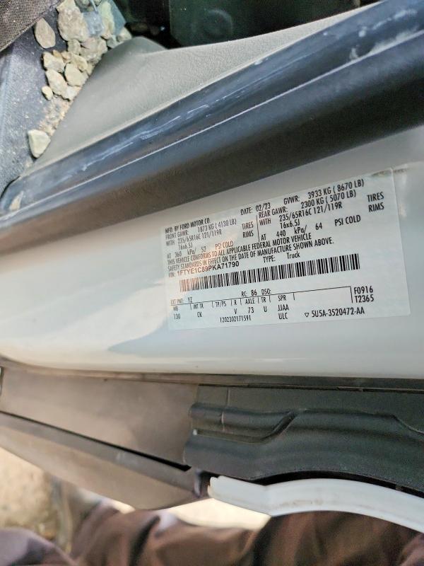 2023 Ford Transit მანქანა იყიდება აუქციონზე, vin: 1FTYE1C89PKA71790, აუქციონის ნომერი: 67120566