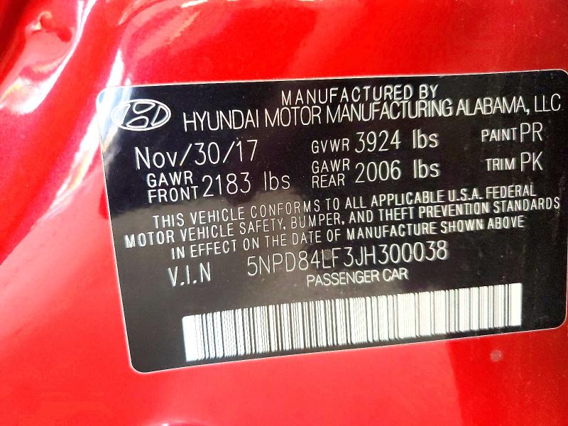 Продаж на аукціоні авто 2018 Hyundai Elantra, vin: 5NPD84LF3JH300038, номер лоту: 64441846