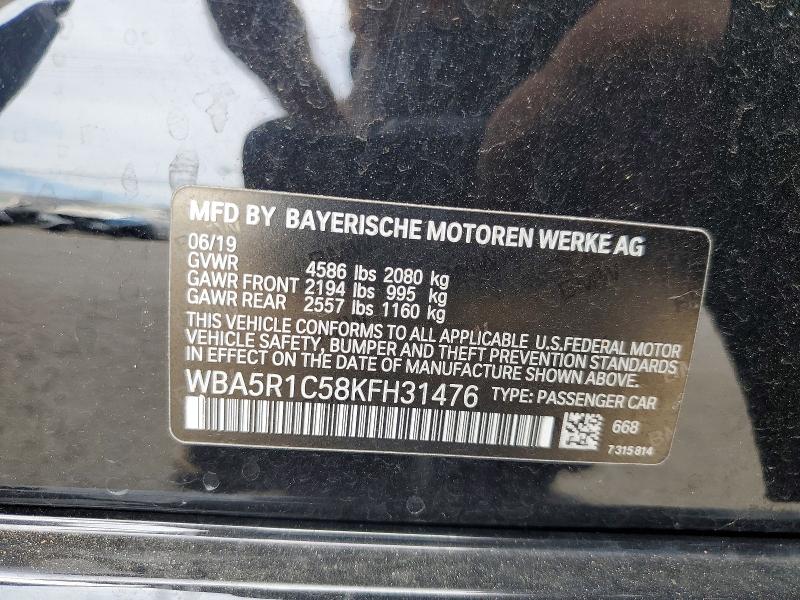 65907966 :رقم المزاد ، WBA5R1C58KFH31476 vin ، 2019 Bmw 330i مزاد بيع