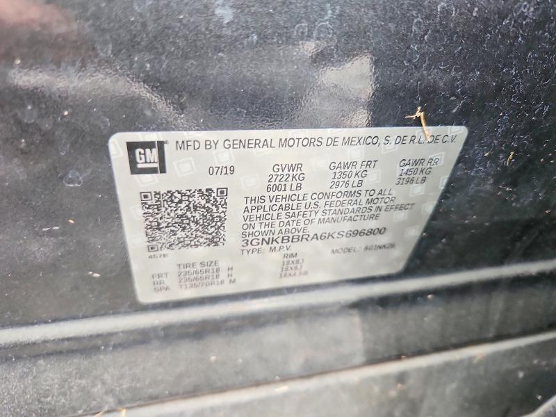65709936 :رقم المزاد ، 3GNKBBRA6KS696800 vin ، 2019 Chevrolet Blazer مزاد بيع