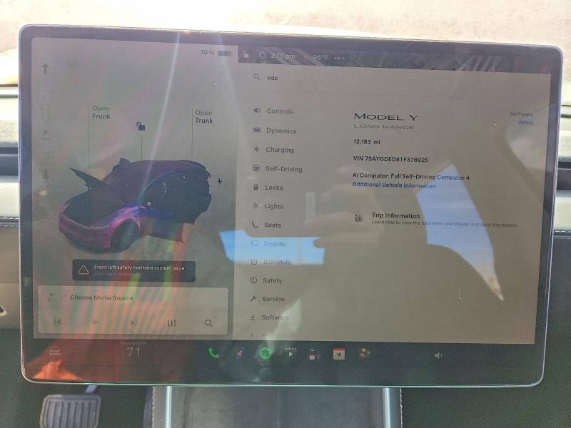 Auction sale of the 2026 Tesla Model Y, vin: 7SAYGDED8TF376925, lot number: 64679616