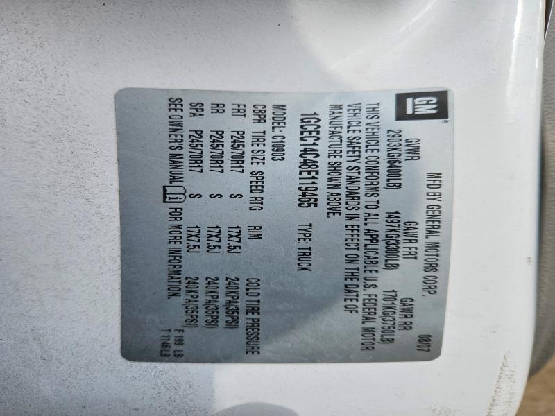 Продаж на аукціоні авто 2008 Chevrolet Silverado, vin: 1GCEC14C48E119465, номер лоту: 63109346