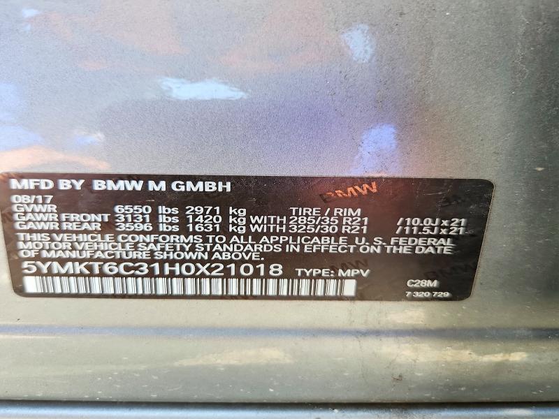 Aukcja sprzedaży 2017 Bmw X5, vin: 5YMKT6C31H0X21018, numer aukcji: 67297856