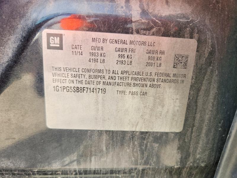 Продажа на аукционе авто 2015 Chevrolet Cruze, vin: 1G1PG5SB8F7141719, номер лота: 65685376
