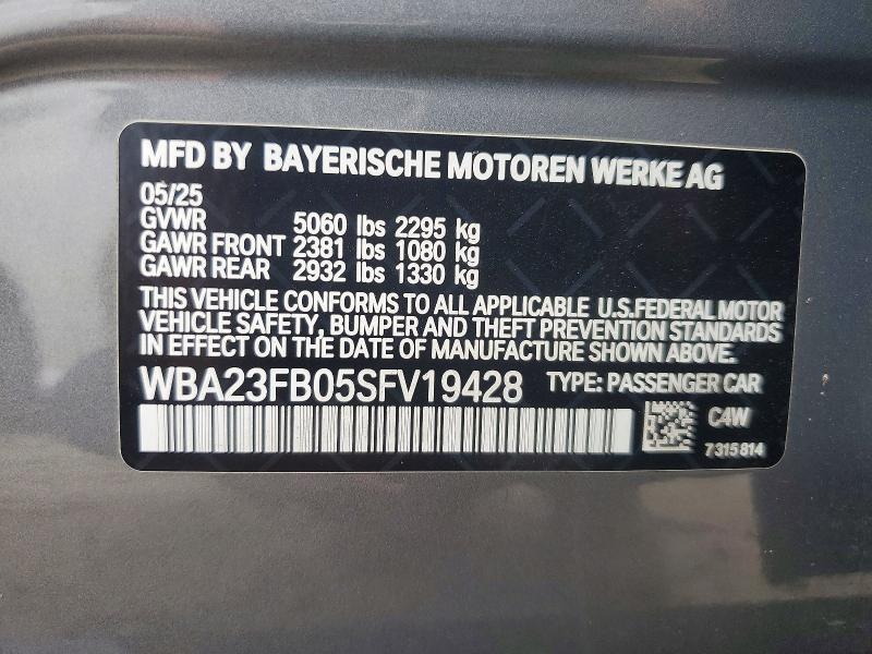 Aukcja sprzedaży 2025 Bmw 430i, vin: WBA23FB05SFV19428, numer aukcji: 65738196