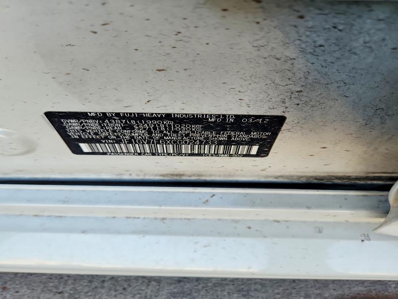 Продаж на аукціоні авто 2012 Subaru Impreza, vin: JF1GV7F6XCG024733, номер лоту: 63704596