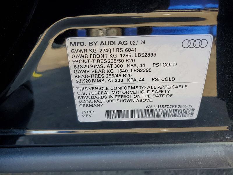 Продаж на аукціоні авто 2024 Audi Q4 E-tron, vin: WA1LUBFZ2RP054563, номер лоту: 67314566